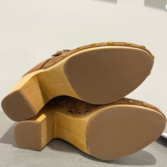 Veronica Beard Dacey Suede Mule Clogs Womens Size 8 in Pecan Brown NWOT - Picture 7 of 7